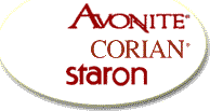 Decorative surfacing from Avoninte, Corian, Staron